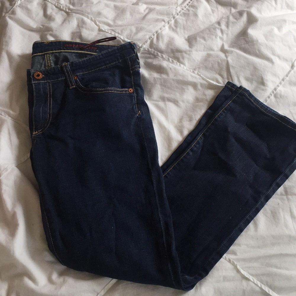 AG, dark wash, ankle length, jeans
